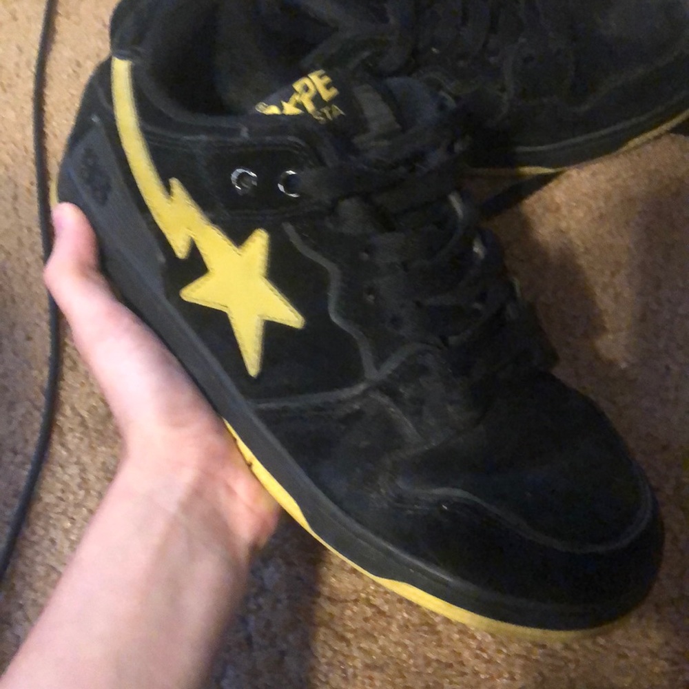 bape sk8 sta black electric yellow